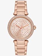 Michael Kors Ladies Parker Rose Gold Plated Watch MK7286