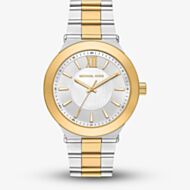 Michael Kors Mens Gold Silver Oversized Billie Two -Tone Bracelet Watch MK9274
