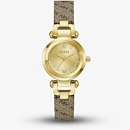 Guess Ladies Ginger Gold Tone Brown Leather Strap Watch GW1021L2