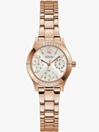 Guess Ladies Piper Rose Gold Plated White Dial Watch GW0413L3
