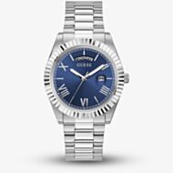 Guess Mens Connoisseur Silver Blue Dial Watch GW0265G7