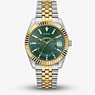 Guess Mens Jaden Two-Tone Green Dial Watch GW0977G4