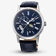 Orient Mens Sun & Moon Navy Blue Dial Leather Strap Watch RA-AK0011D