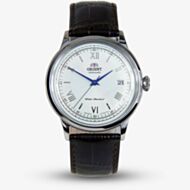 Orient Mens Classic Bambino White Dial Leather Strap Watch TAC00009W0
