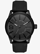Diesel Mens Rasp Stainless Steel Black Dial Rubber Strap Watch DZ1807