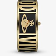 Vivienne Westwood Ladies Belvoir Black & Gold Bangle Watch VV325BKGD
