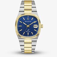 Bulova Mens Super Seville Two Tone Blue Dial Watch 98B462