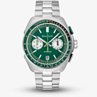 Bulova Mens Racer Chronograph Green Bracelet Watch 98B468