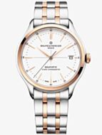 Ex-Display Baume & Mercier Mens Clifton Pink Gold and White Dial 10458