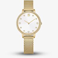 Swarovski Clarica Crystal Dial Gold Tone Bracelet Watch 5740823