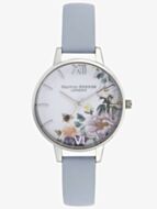Olivia Burton Enchanted Garden Pastel Blue Leather Strap Watch OB16EG114