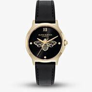 Olivia Burton Ladies Classic Bee Black Leather Strap Watch 24000344