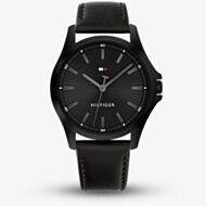 Tommy Hilfiger Mens Bruce Black Leather Strap Watch 1792190