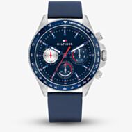 Tommy Hilfiger Mens Clark Blue Leather Strap Watch 1792209