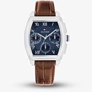 Tommy Hilfiger Mens Oxford Brown Leather Strap Watch 1710760