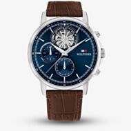 Tommy Hilfiger Mens Brown Leather Strap Watch 1710629