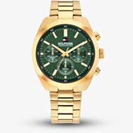 Tommy Hilfiger Mens Chronograph Gold Plated Bracelet Watch 1710736