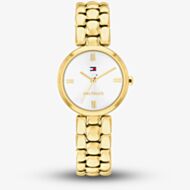 Tommy Hilfiger Ladies Annie Golden Silver Dial Bracelet Watch 1782928