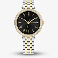 Tommy Hilfiger Ladies Natalie Black Dial Two Tone Bracelet Watch 1782720