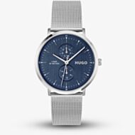 HUGO Mens #Style Silver Mesh Bracelet Watch 1530457
