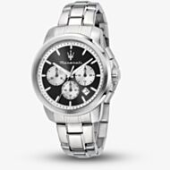 Maserati Mens Successo Chronograph Black Dial Bracelet Watch R8873621052