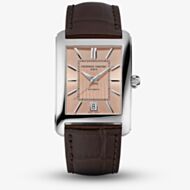 Frederique Constant Mens Carree Automatic Brown Leather Strap Watch FC-303SAL4C6