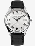 Frederique Constant Mens White Dial & Black Leather Strap Watch FC-303MC5B6