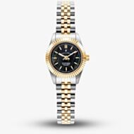 Jacques du Manoir Ladies Mini Inspiration Two Tone Black Dial Watch JWL05105