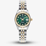 Jacques du Manoir Ladies Inspiration Elegance Two-Tone Green Dial Watch JWL02104