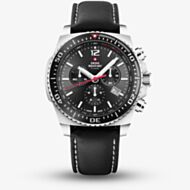  Swiss Military Mens Sports Chronograph Black Leather Strap Watch SM34093.03