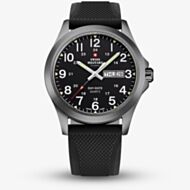  Swiss Military Mens Classic Black Rubber Strap Watch SMP36040.20