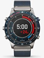  Garmin Mens Marq Captain Titanium Blue Fabric Strap Smartwatch 010-02006-07 