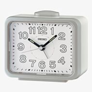 Seiko Retro White Dial Grey Alarm Clock QHK061N
