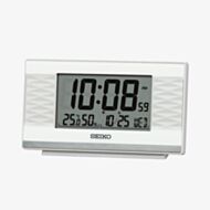Seiko White Rectangle Digital Dual Alarm Clock QHL094W