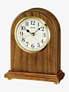 Seiko Clocks Light Brown Oak Wooden Mantel Clock QXE031B