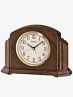 Seiko Clocks Brown Wooden Mantel Clock QXE043B