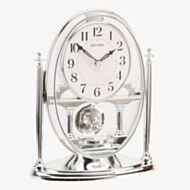 T H Baker Silver Rythm Mantel Clock with Pendulum CRP609WR19