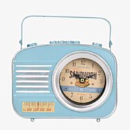 T H Baker Hometime Blue Retro Radio Mantel Clock W2951