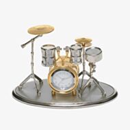 Silver & Gold Drum Kit Mantel Clock 0470