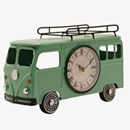 Hometime Metal Green Campervan Mantle Clock W2998