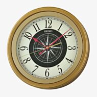 Seiko Retro Gold Compass Wall Clock QXA844G