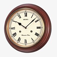 Seiko Cream Dial Brown Wooden Wall Clock QXH202B