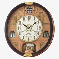 Seiko Melodies In Motion Brown Oval Wall Clock QXM601B