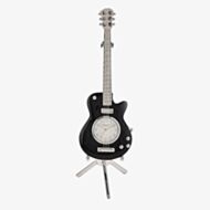 WM Widdop Miniature Black Guitar Clock 9030