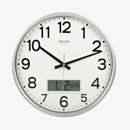 Rhythm Silver Date Display Clock CFG706NR19