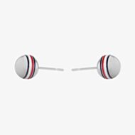 Tommy Hilfiger Ladies Silver Logo Stud Earrings 2780518
