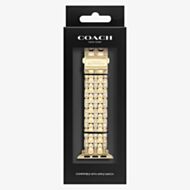 Coach Ladies Gold Tone Crystal Set Apple Watch Strap 14700262