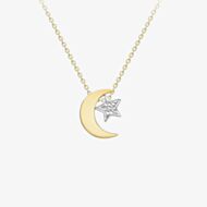 9ct Two-Tone Gold Adjustable Moon and Stars Necklace 2.19.9364