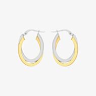 9ct Two-Tone Oval Crossover Creole Earrings 2.53.3929