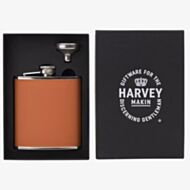 Harvey Makin 6Oz Brown Hip Flask With Funnel HM2474